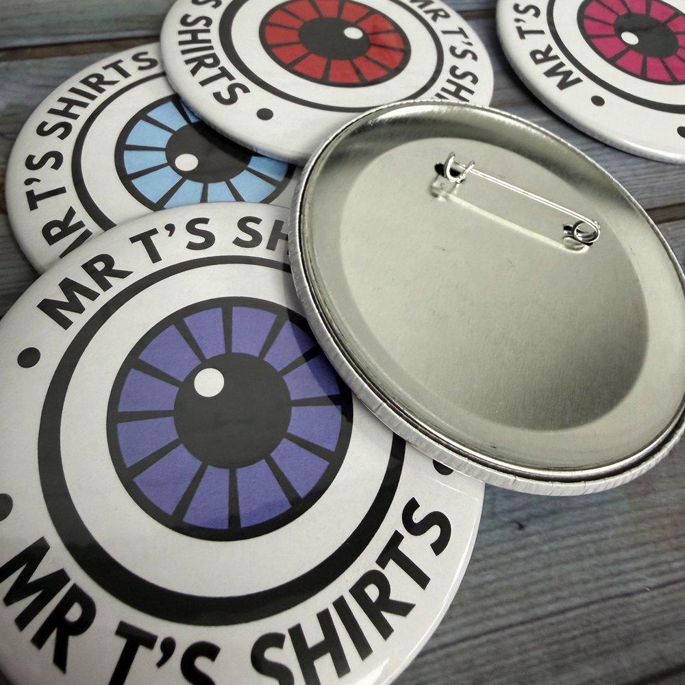 75mm printed custom pin badges