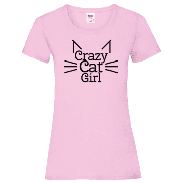 Ladies Crazy Cat Girl Tshirt
