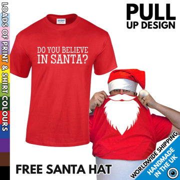 Kids Pull Up Santa T Shirt & Hat