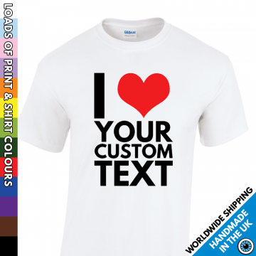Kids I Heart Your Custom Text T Shirt
