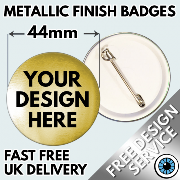 44mm metallic custom badges