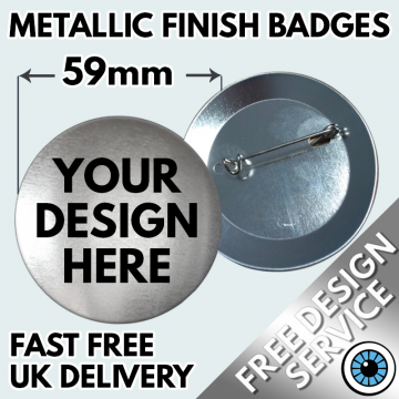 59mm metallic badges