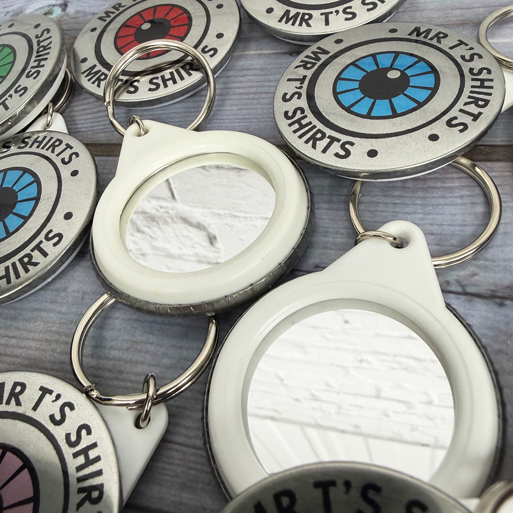 44mm custom mirror keyring