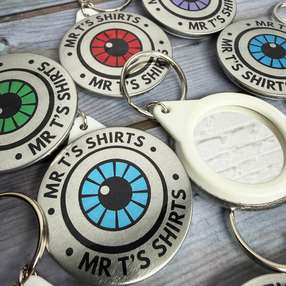 44mm custom mirror keyrings