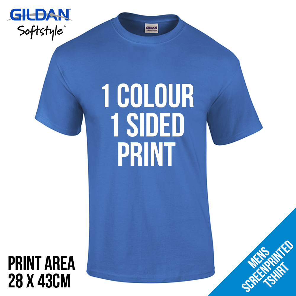 1 Colour Print Mens Screen Printed T 