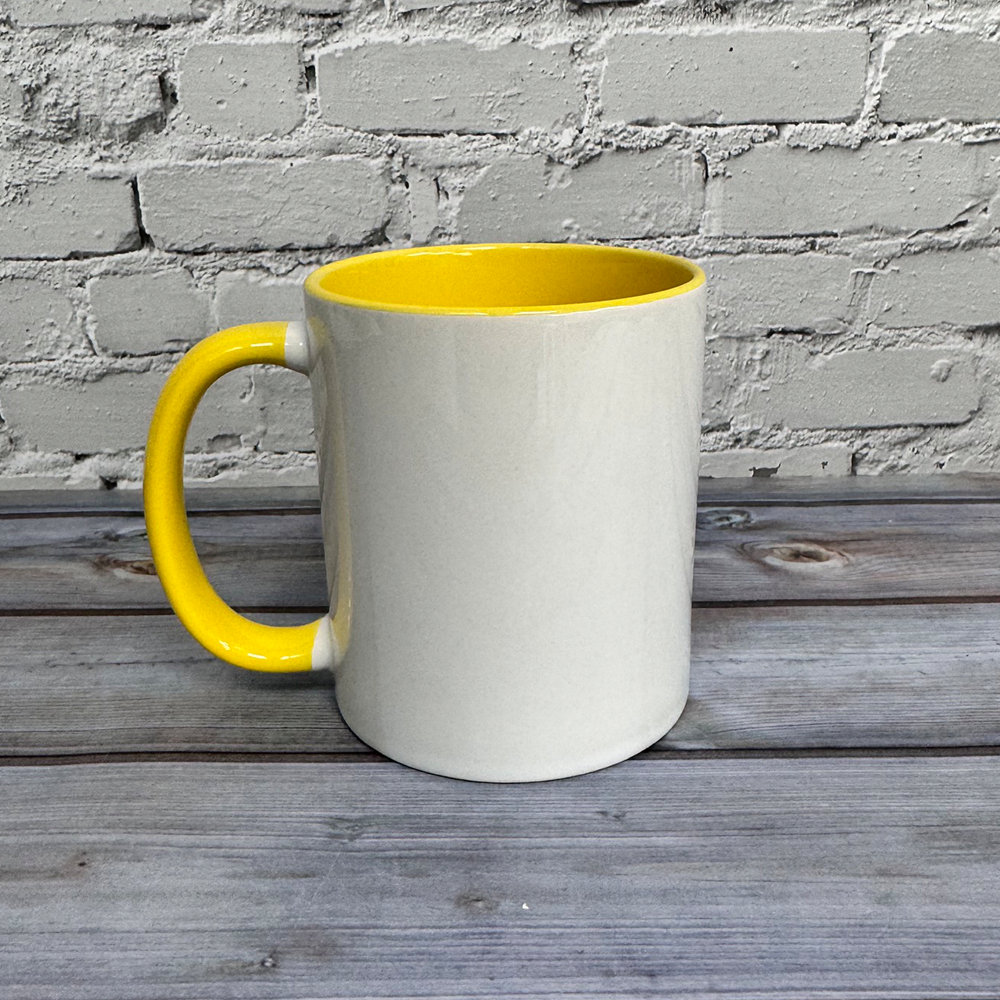 yellow custom mug