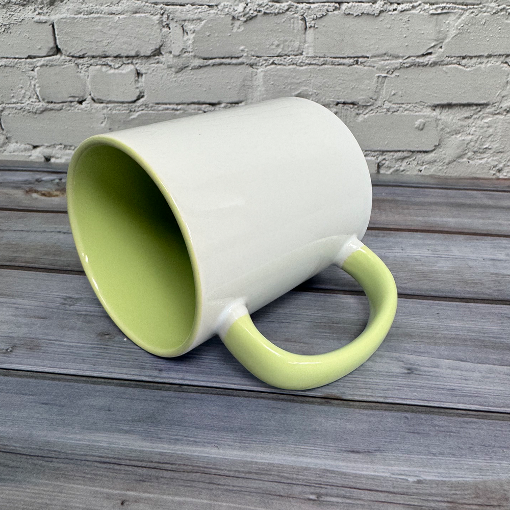 printed green mug