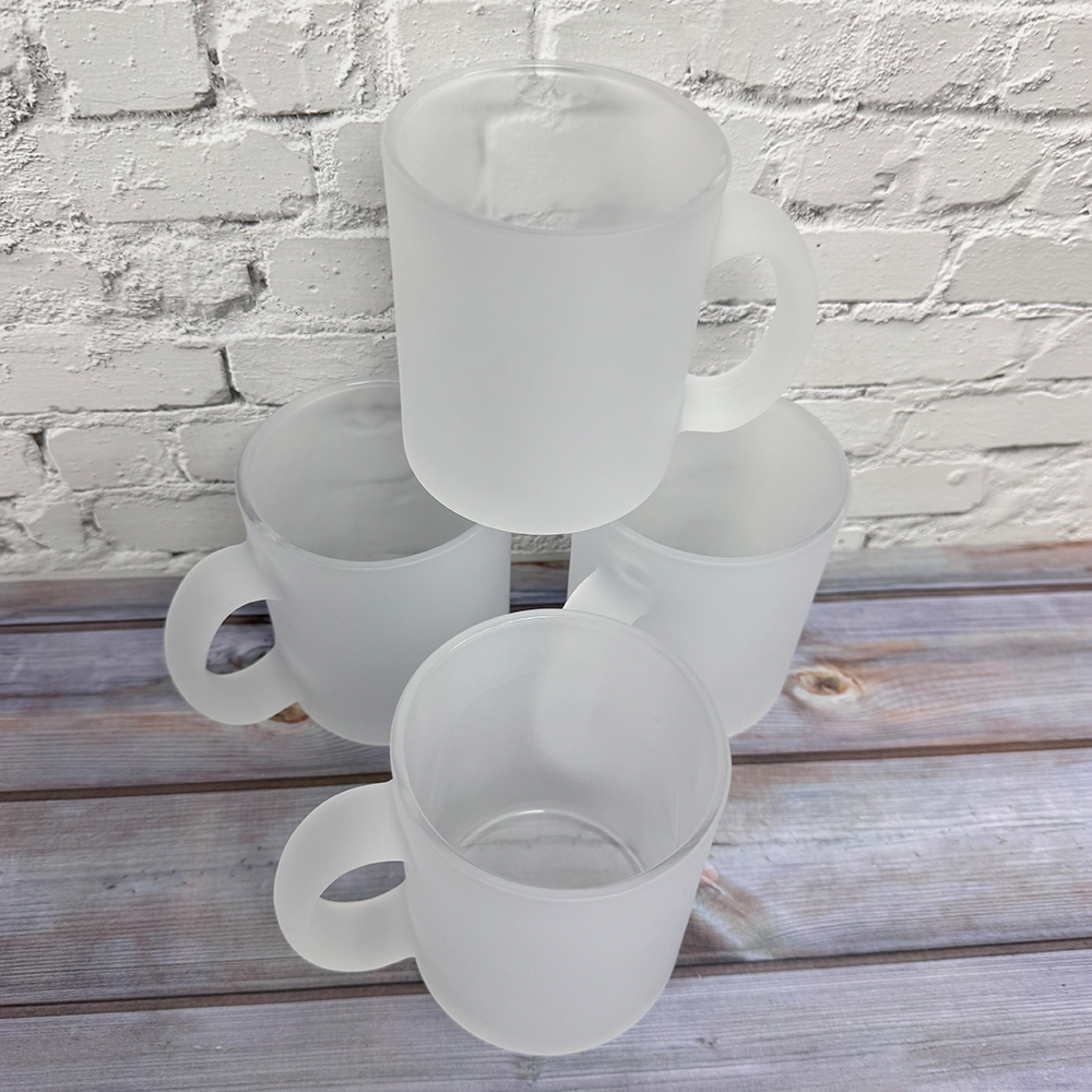 frosted glass custom mug