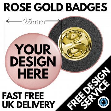 Rose Gold Custom Badges