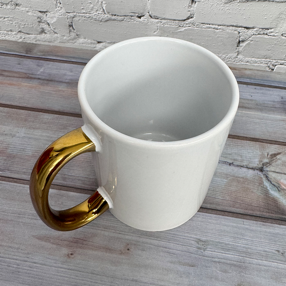custom printed chrome handled mugs