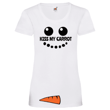 Ladies Kiss My Carrot Snowman Tshirt