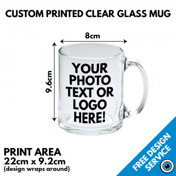 Clear Glass Custom Mugs