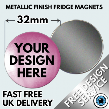 32mm Custom Metallic Fridge Magnets