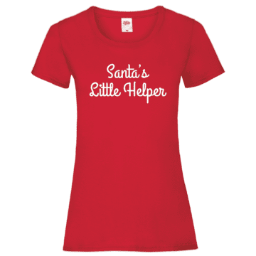 Ladies Santa's Little Helper Christmas Tshirt