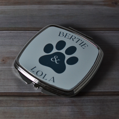Silver Square Custom Compact Mirrors