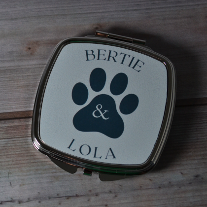 Silver Square Custom Compact Mirrors