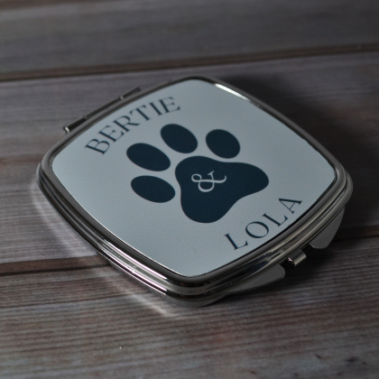Silver Square Custom Compact Mirrors