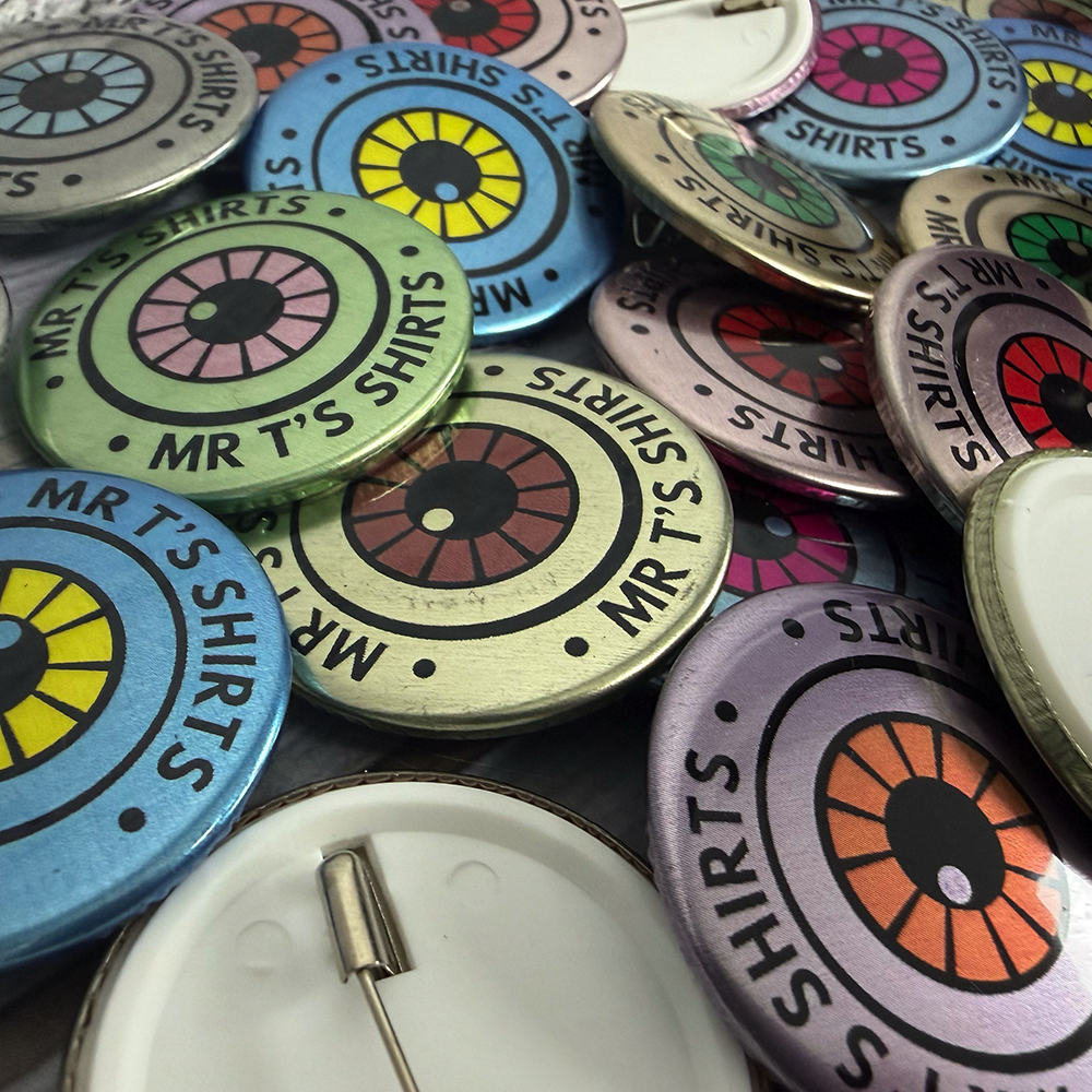 custom metallic badges