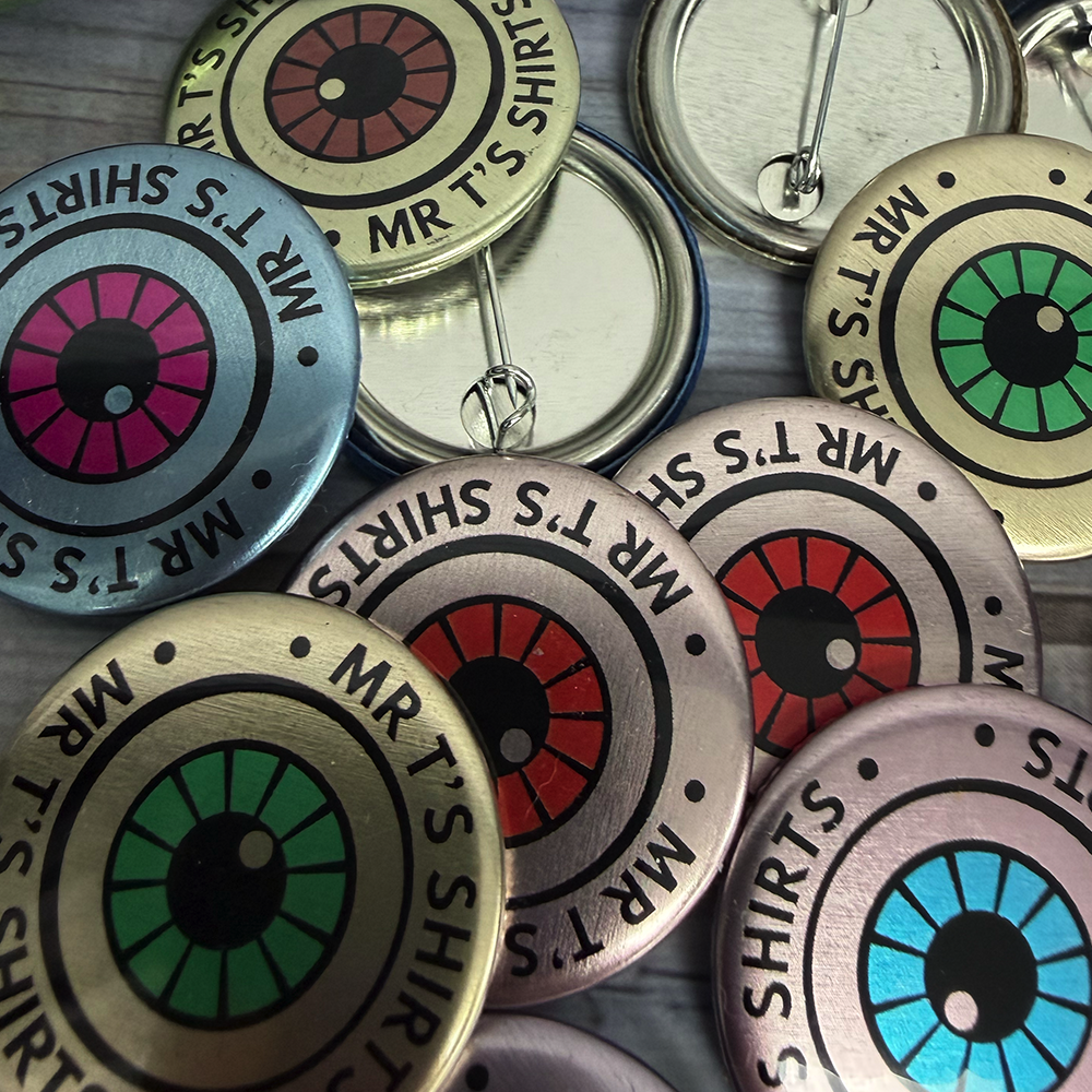 custom metallic badges