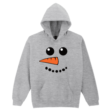 Adults Snowman Face Christmas Hoodie
