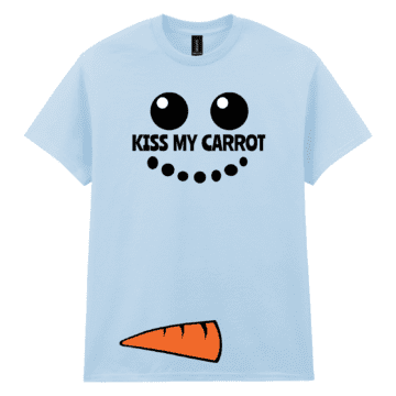 Mens Kiss My Carrot Snowman Tshirt