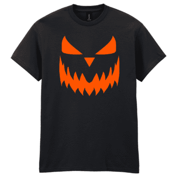 Mens Pumpkin Face Halloween Tshirt