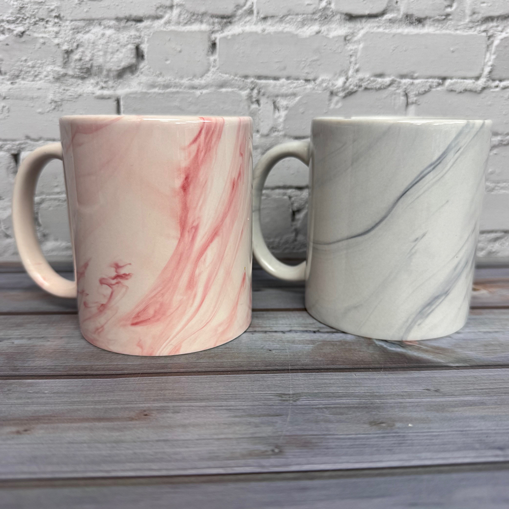 custom printed marble mug