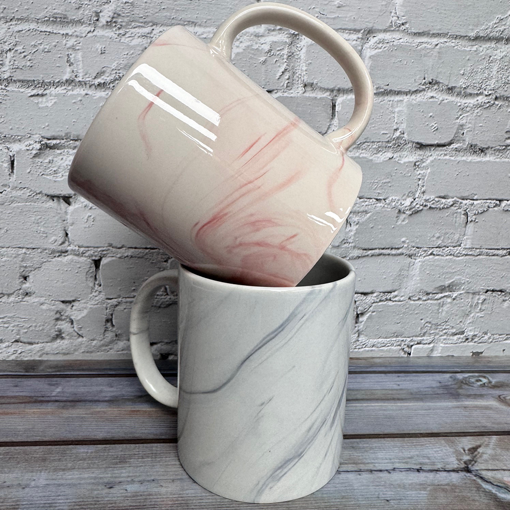 custom printed marble mug