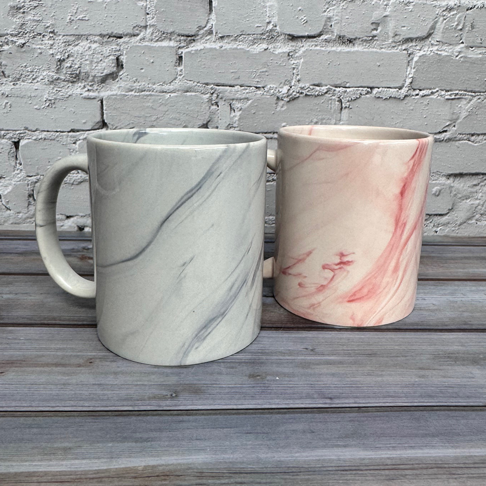 custom printed marble mug