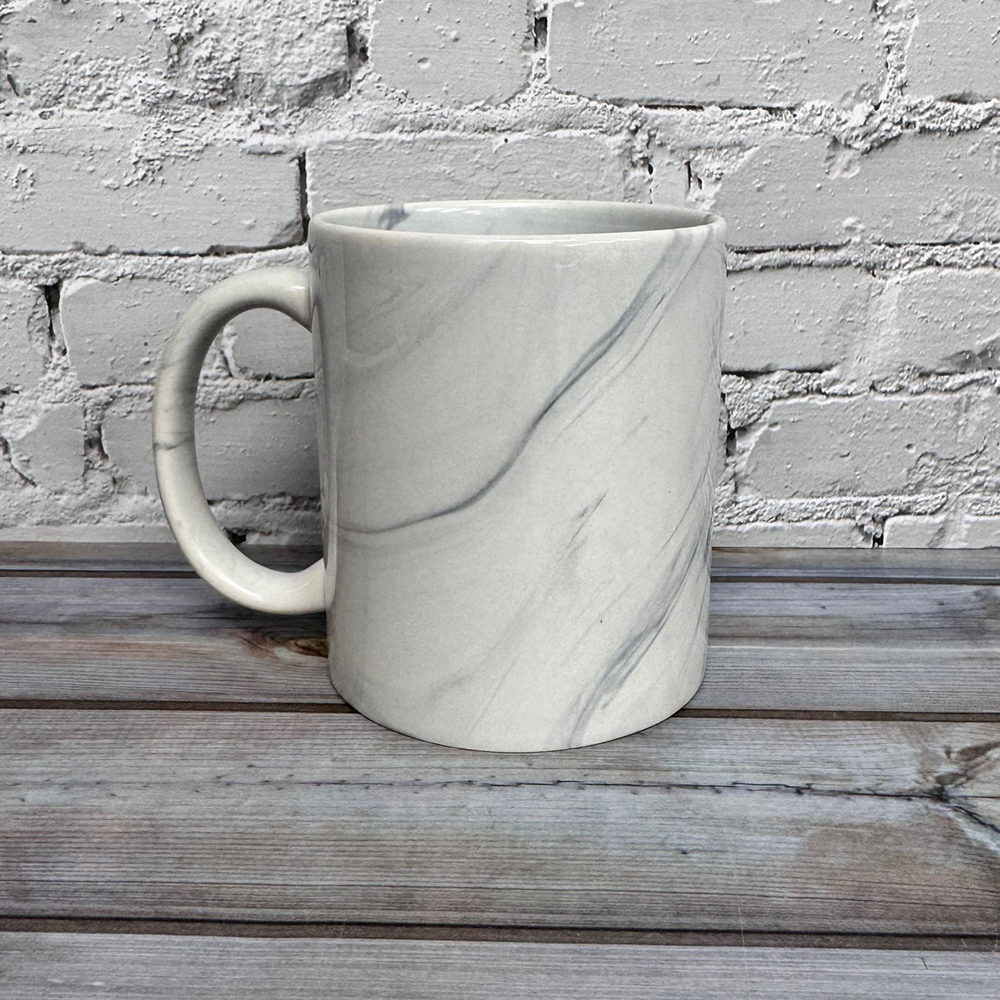custom printed marble mug
