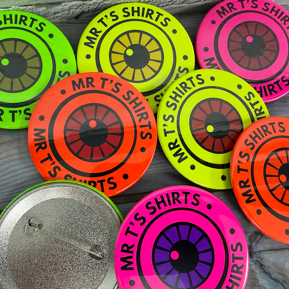 56mm neon custom badges