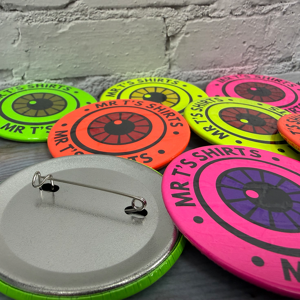 56mm neon custom badges