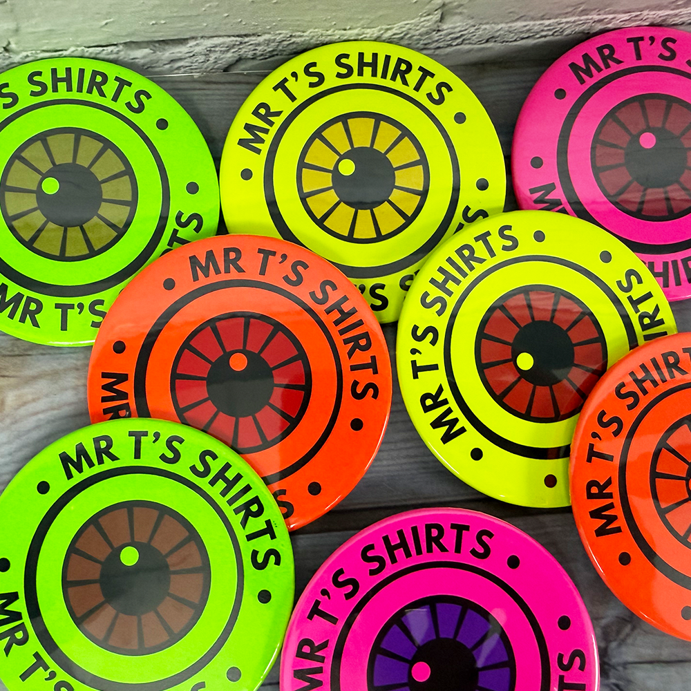 56mm neon custom badges