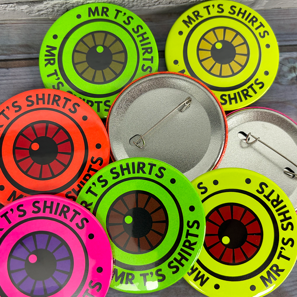 56mm neon custom badges
