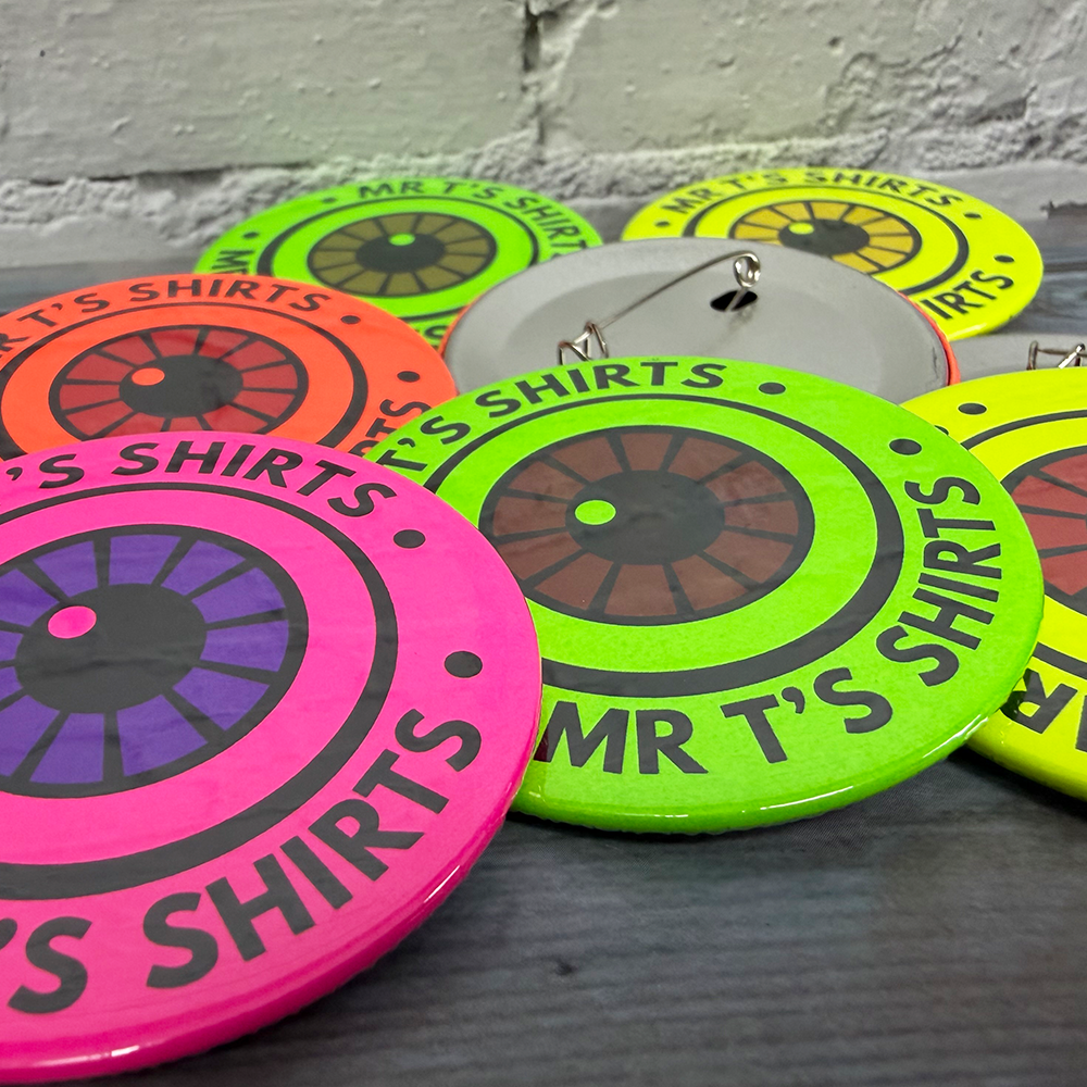 56mm neon custom badges