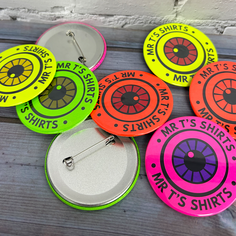 56mm neon custom badges