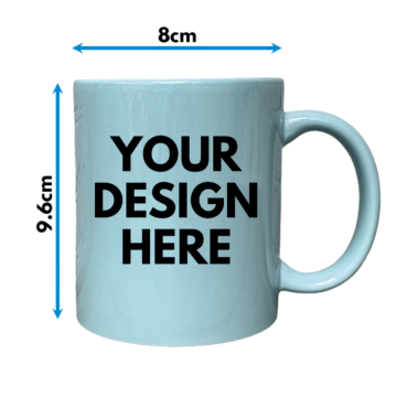 custom blue mug